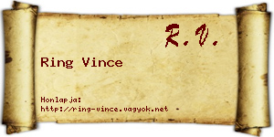 Ring Vince névjegykártya